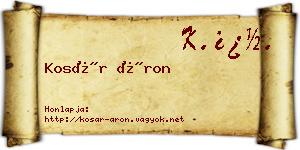 Kosár Áron névjegykártya