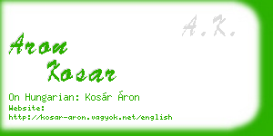 aron kosar business card